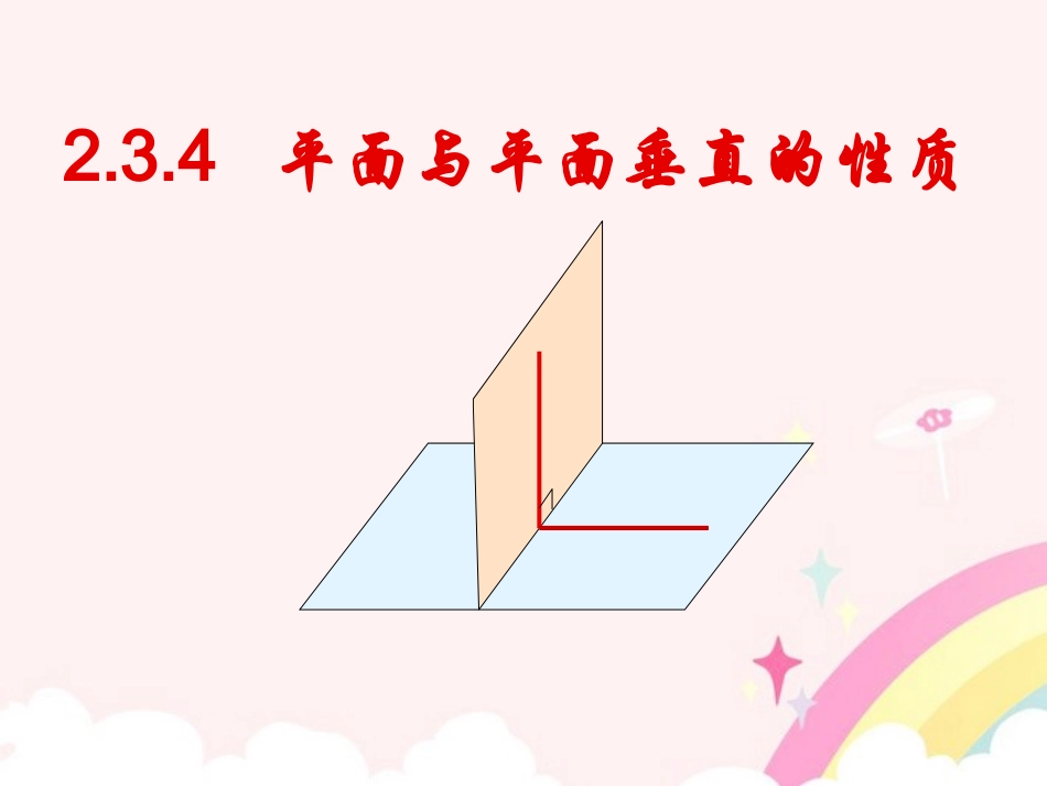 高中数学(面面垂直性质)课件 新人教A版必修2 课件_第1页