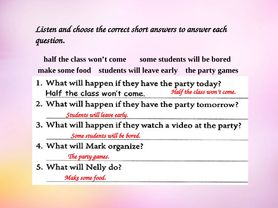 秋八年级英语上册 Unit 10 If you go to the party，you'll have a great time Section A(2a 2d)课件 (新版)人教新目标版 课件_第3页