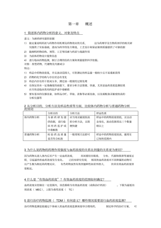 体内药分思考题完整修订版