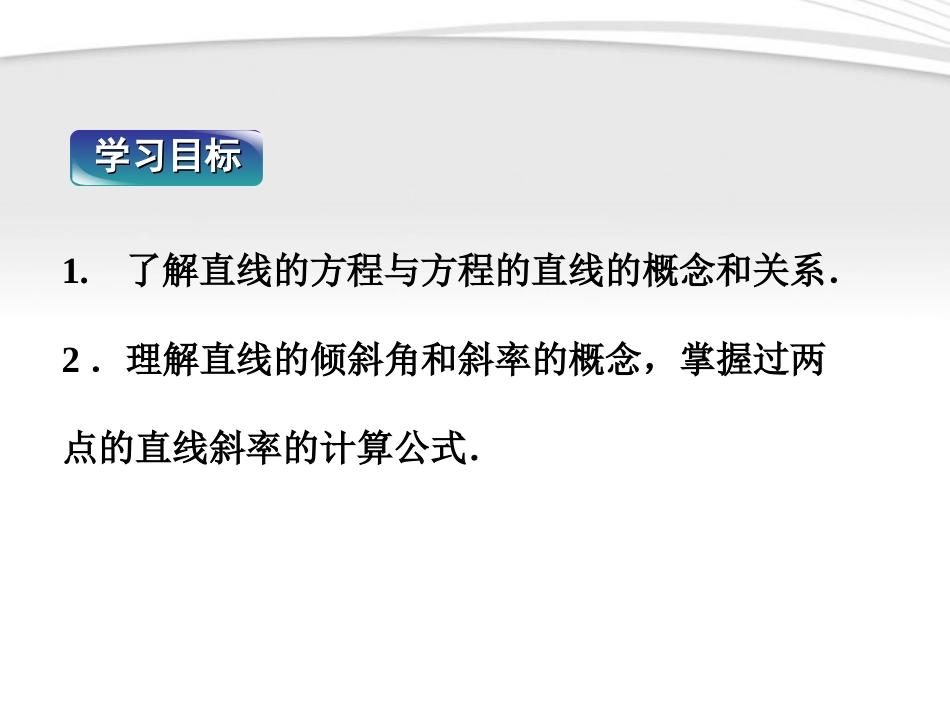 高中数学 第2章221直线方程的概念与直线的斜率课件 新人教B版必修2 课件_第2页