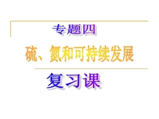 高一化学：专题四(硫、氮和可持续发展)课件苏教版 试题-2