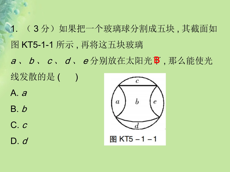 秋八年级物理上册 第五章 第1节 透镜习题课件 (新版)新人教版 课件_第2页