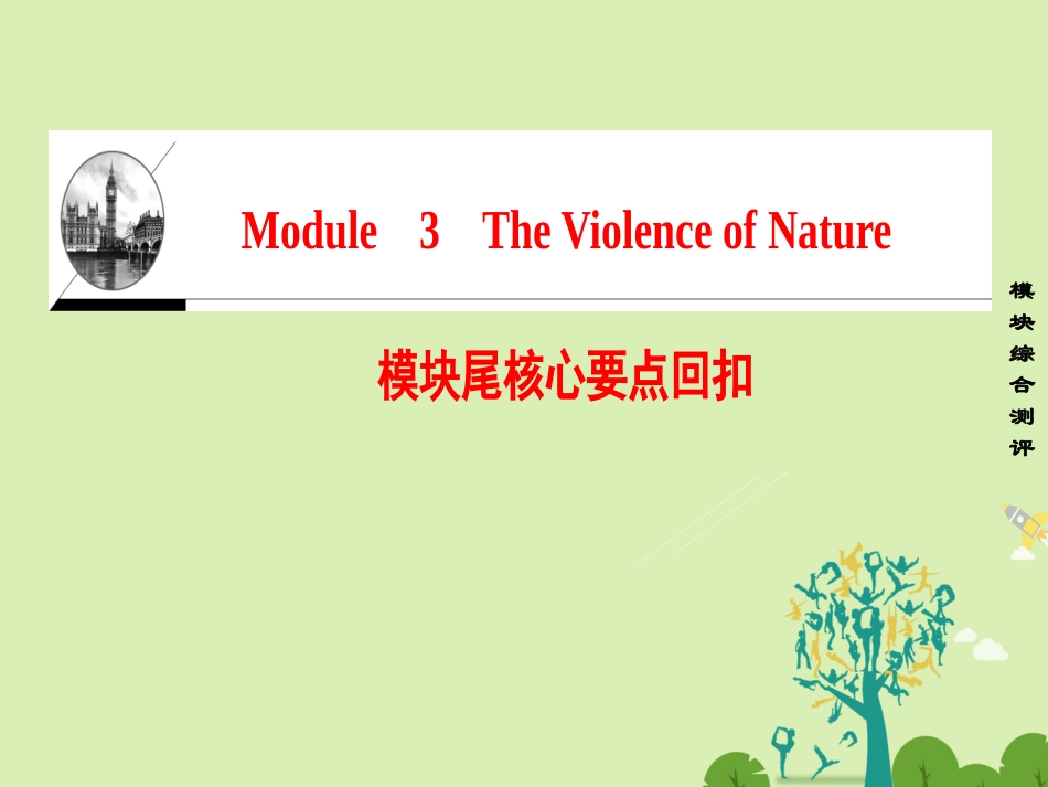 高中英语 Module 3 The Violence of Nature模块尾核心要点回扣课件 外研版必修3 课件_第1页