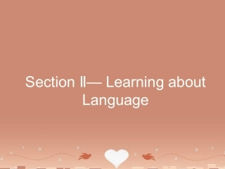 英语 Unit 1 Breaking records Learning about Language课件 新人教版选修9 课件