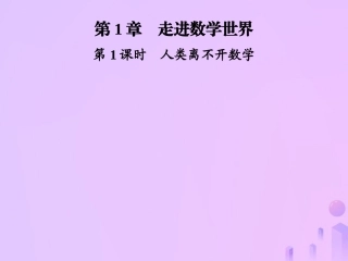 秋七年级数学上册 第1章 走进数学世界 第1课时 人类离不开数学课件 (新版)华东师大版 课件