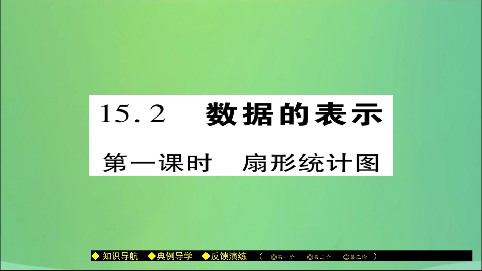 秋八年级数学上册 第十五章 数据的收集与表示 15.2 数据的表示(第1课时)扇形统计图课件 (新版)华东师大版 课件_第1页