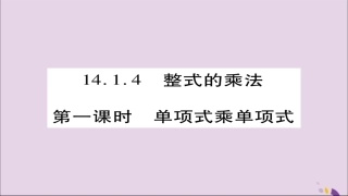 秋八年级数学上册 第十四章(整式的乘法与因式分解)14.1 整式的乘法 14.1.4 整式的乘法(第1课时)课件 (新版)新人教版 课件