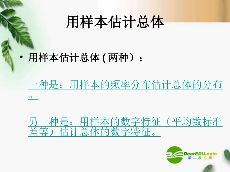 高中数学 22用样本估计总体精品课件 新人教版必修 课件_第2页
