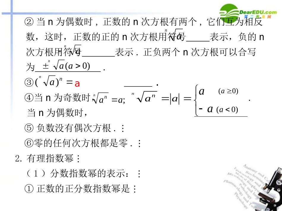 高三数学一轮专题复习 2.6 指数与指数函数课件_第2页