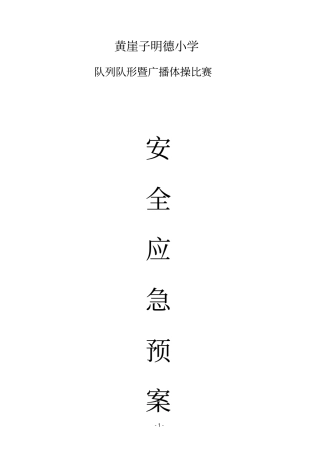 体操比赛安全应急预案