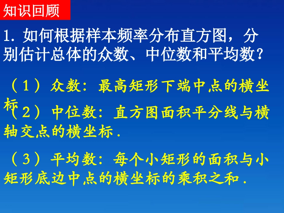 高中数学 222-2用样本数字特征估计总体数字特征课件 新人教版必修3 课件_第2页