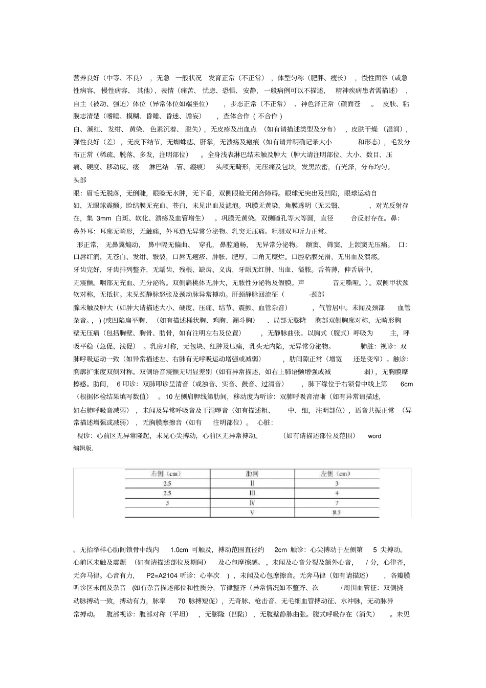 体格检查模板_第1页