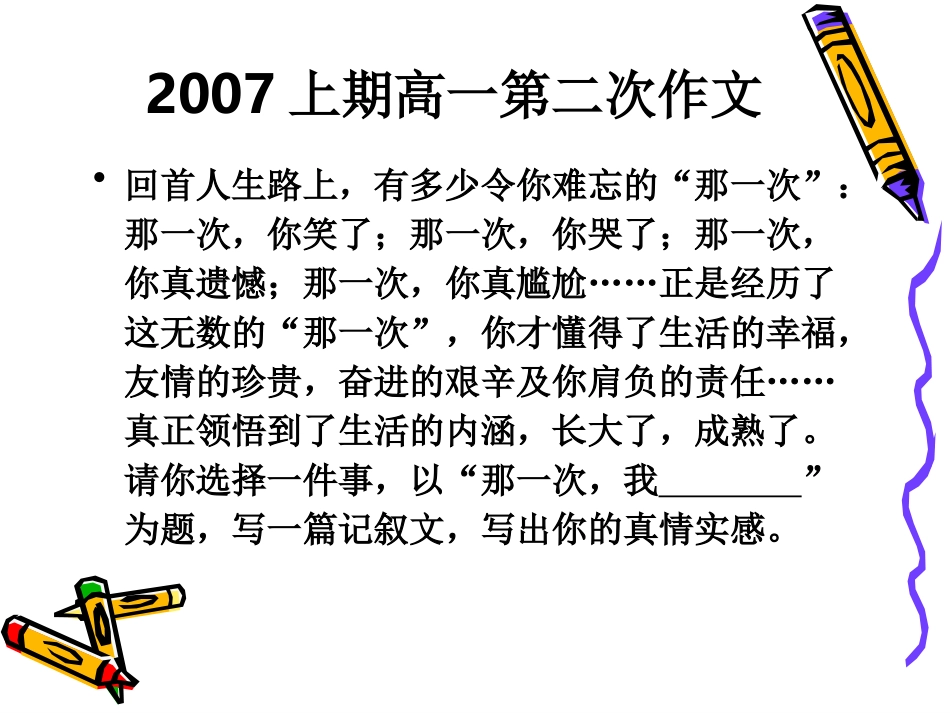 高一语文作文指导课——那一次,我 ppt 课件_第3页