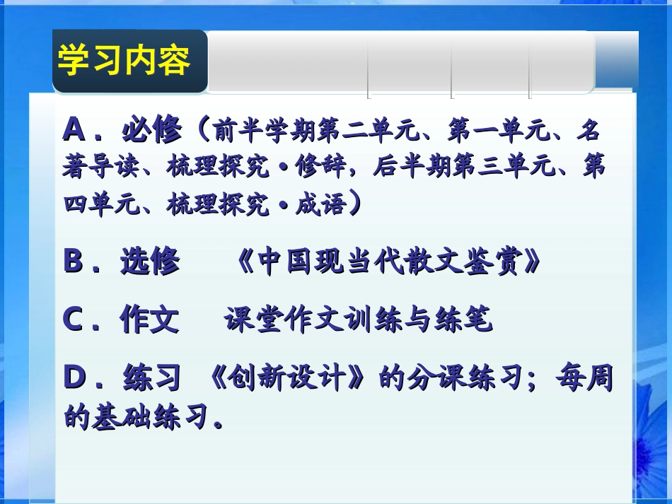 高一语文 新学期语文学习要求课件 新人教版  课件_第3页