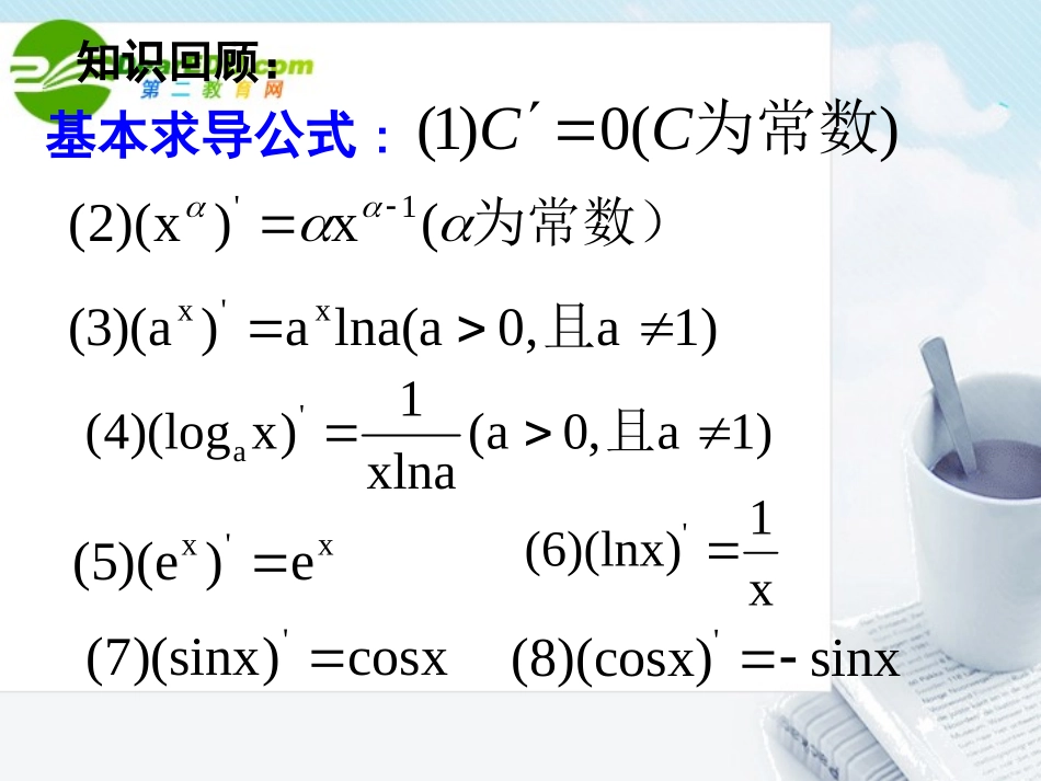 高中数学 322函数的和差积商的导数课件 新人教A版选修2-2 课件_第2页