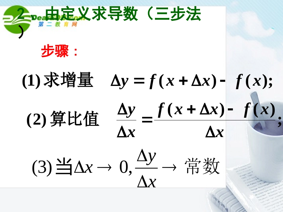 高中数学 322函数的和差积商的导数课件 新人教A版选修2-2 课件_第3页