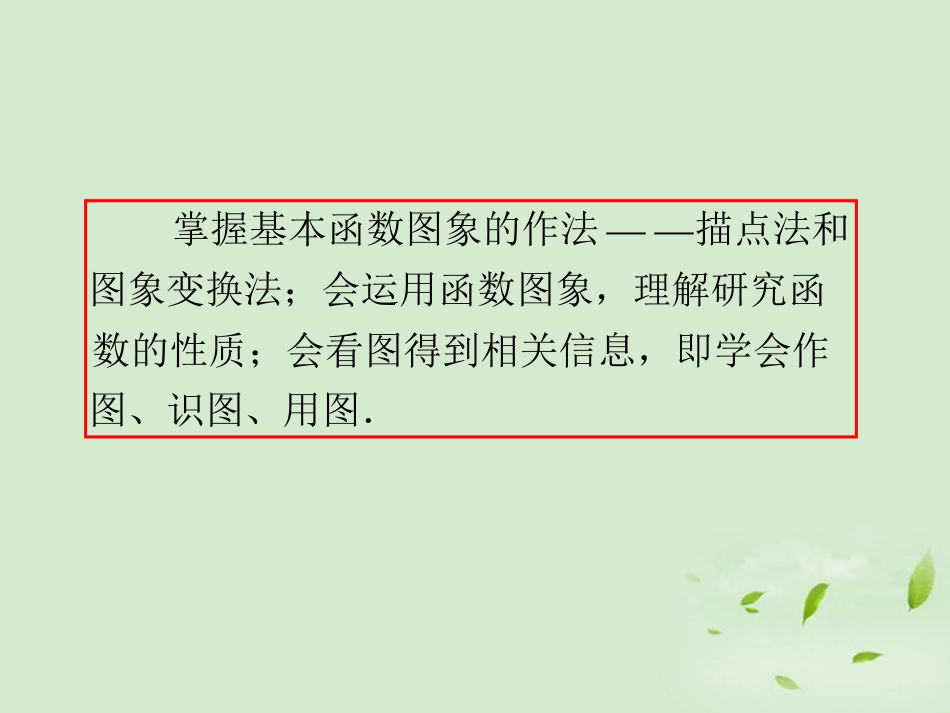 福建省高考数学一轮总复习 第12讲 函数的图象与变换课件 文 新课标 课件_第3页