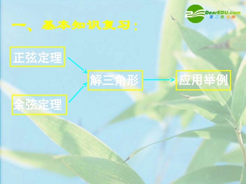 高中数学 第一章复习课件 新人教A版必修5 课件_第2页