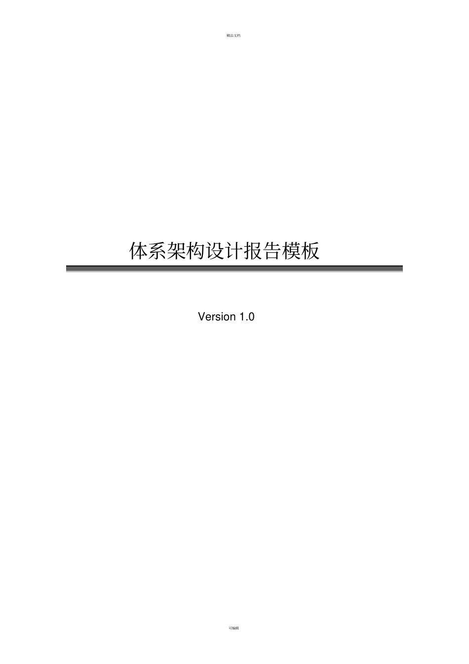 体系结构设计报告模版_第1页