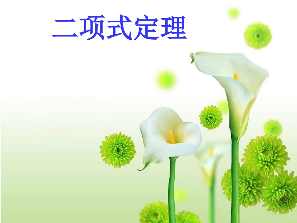 高三数学二项式定理复习课件_第1页