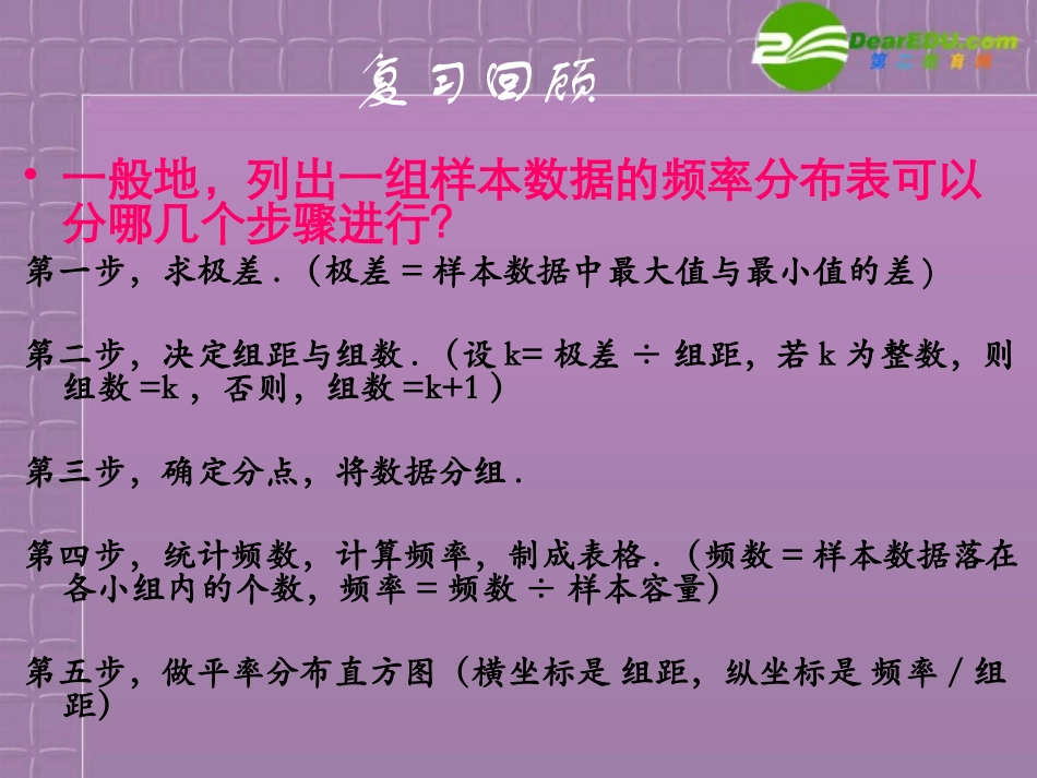 高中数学 特征估计总体课件 新人教A版必修3 课件_第2页