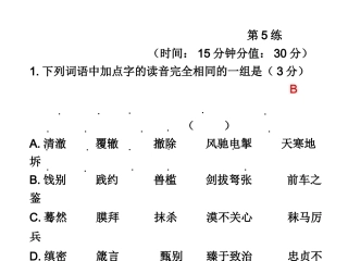 高三语文高考冲刺第5练课件新人教版 课件