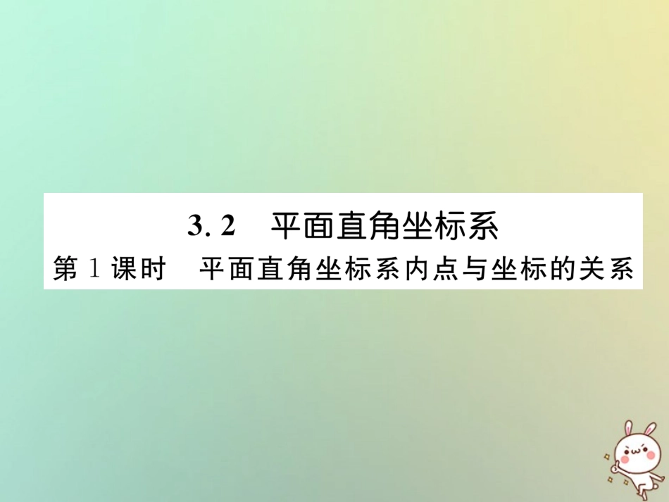 秋八年级数学上册 第3章 位置与坐标 3.2 平面直角坐标系 第1课时 平面直角坐标系内点与坐标的关系作业课件 (新版)北师大版 课件_第1页