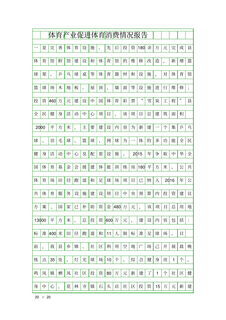 体育产业促进体育消费情况报告精品工作报告_第1页
