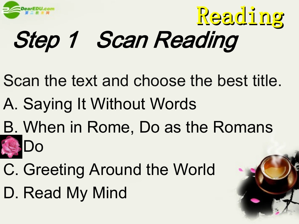 高中英语 Module3(Body language and non-verbal communication)Reading and Vocabulary课件2 外研版必修4 课件_第3页