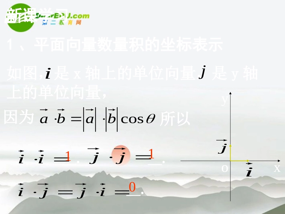 高中数学 242平面向量数量积的坐标表示模夹角课件 新人教版必修4 课件_第3页