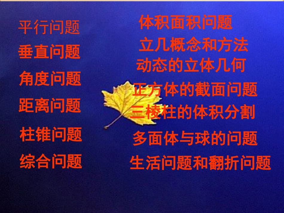 高中数学 必修2立体几何复习课件 新人教A版必修2 课件_第2页