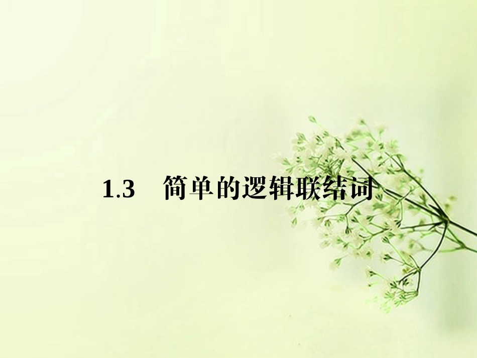 高中数学 1.3简单的逻辑联结词同步测控课件 新人教A版选修2-1 课件_第1页