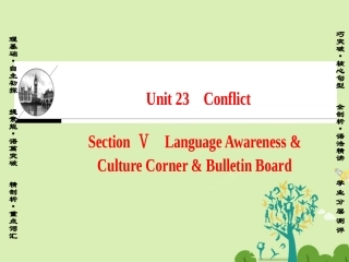 英语 Unit 23 Conflict Section Ⅴ Language Awareness  Culture Corner  Bulletin Board课件 北师大版选修8 课件