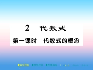 秋七年级数学上册 第三章 整式及其加减 2 代数式 第1课时 代数式的概念作业课件 (新版)北师大版 课件