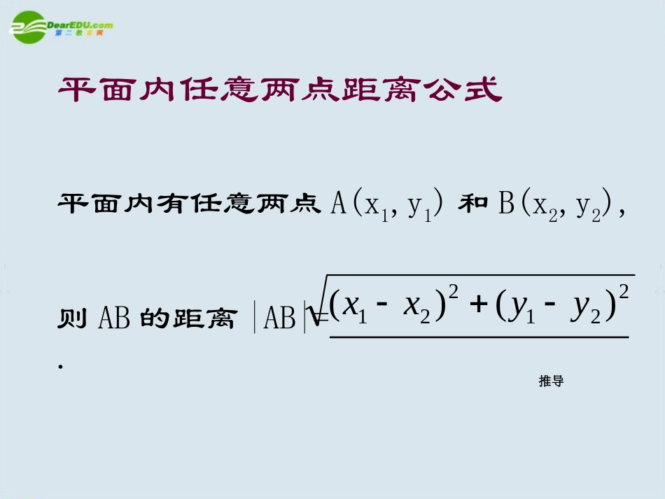 高中数学 两点间的距离课件 新人教A版必修2 课件_第3页