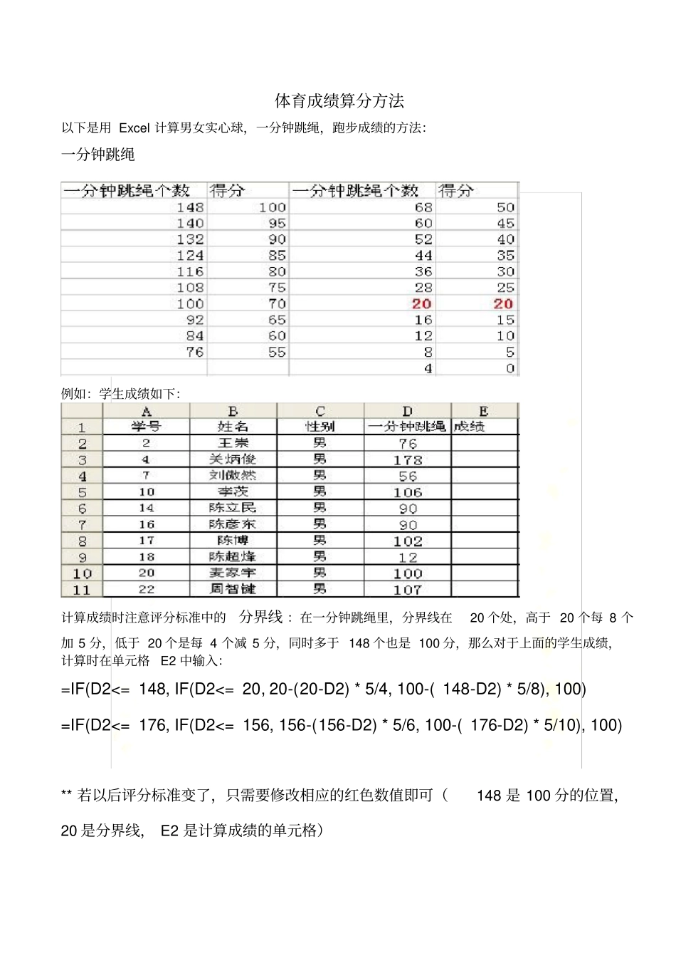 体育成绩算分方法最新版_第2页