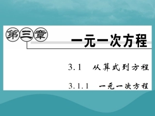 秋七年级数学上册 第三章 一元一次方程 3.1 从算式到方程 3.1.1 一元一次方程练习课件 (新版)新人教版 课件