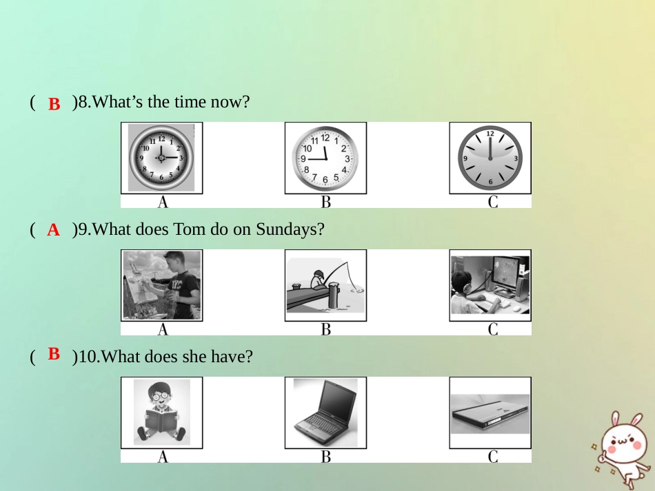 秋七年级英语上册 第十二套综合测试卷(期末)习题课件 (新版)人教新目标版 课件_第3页