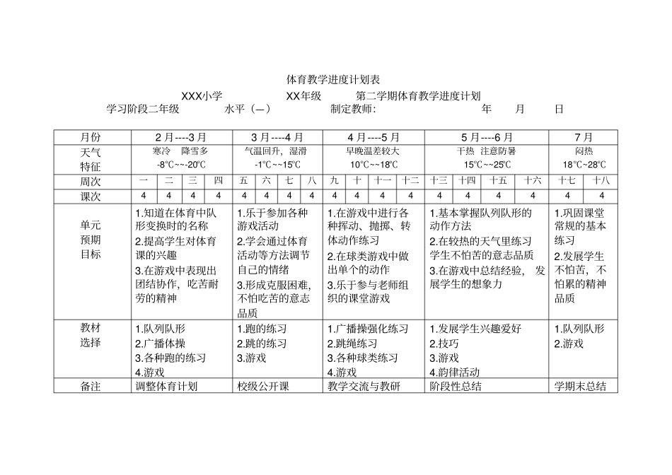 体育教学进度计划表_第3页