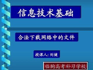 高中信息技术 合法下载网络中的文件课件 粤教版选修3 课件