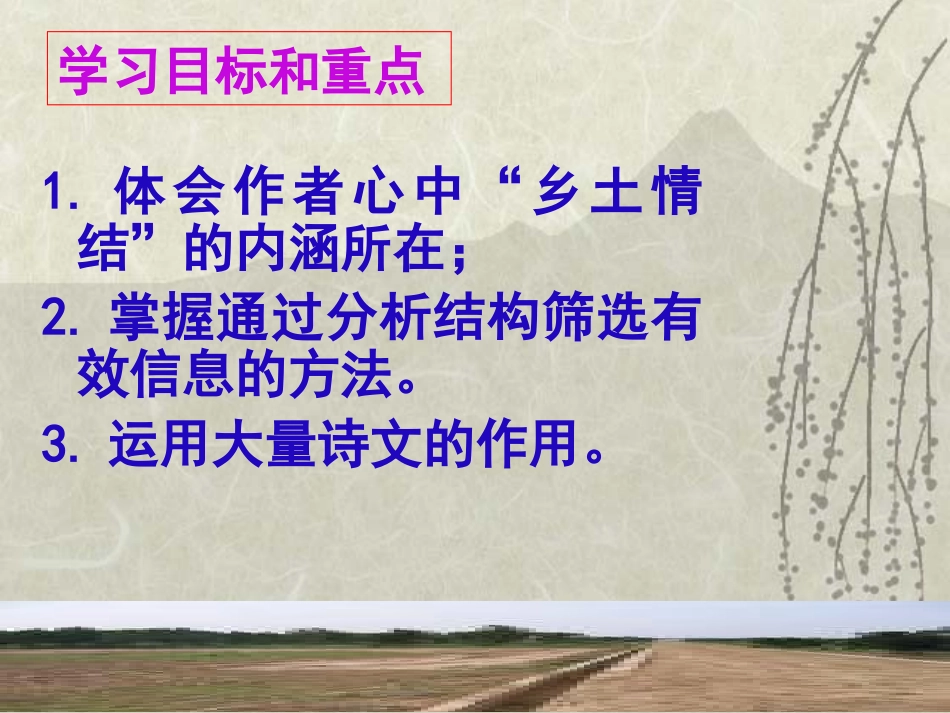 高一语文乡土情结 苏教版 课件_第2页