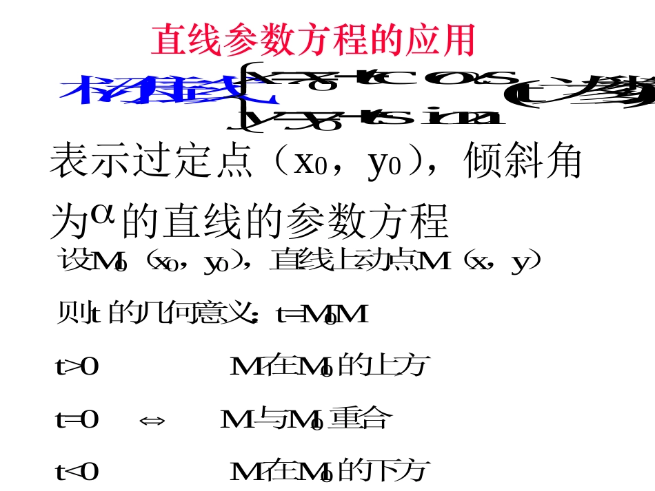 高中数学直线参数方程的应用 课件_第2页