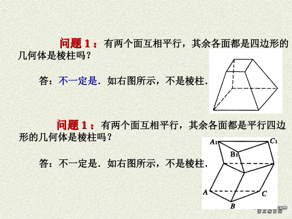 棱柱的性质课件 江苏省通州市高二数学立体几何课件集二 人教版 江苏省通州市高二数学立体几何课件集二 人教版_第3页