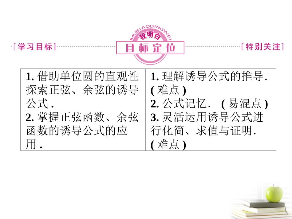 高中数学下学期 143单位圆与诱导公式课件 北师大版必修4 课件_第2页