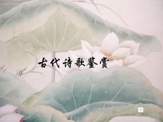 高三语文古代诗歌鉴赏 人教版 课件