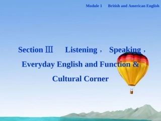 高中英语 Module1 SectionⅢ Listening，Speaking，Everyday English and Function & Cultural Corner精品课件 外研版必修5 课件