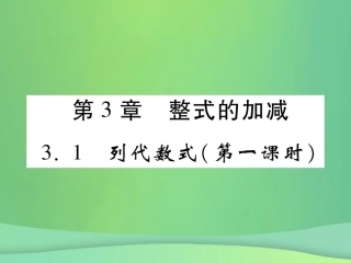 秋七年级数学上册 第3章 整式的加减 3.1 列代数式(第1课时)练习课件 (新版)华东师大版 课件