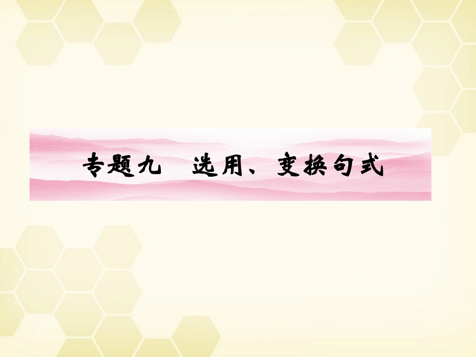 高三语文一轮 第二篇第1部分 语言文字运用专题九课件 新课标 课件_第1页