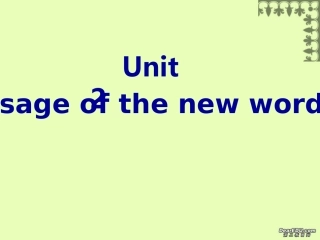 浙江省宁波市高一英语Unit2 Usage of the new words 课件