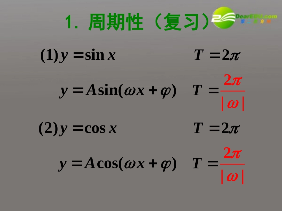 高中数学 141 正弦函数、余弦函数的性质课件 新人教A版必修4 课件_第2页